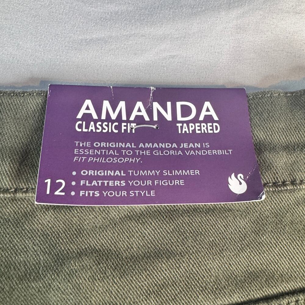 Gloria Vanderbilt Amanda Jeans Womens 12 Green Classic Fit Tapered Stretch - Picture 5 of 11